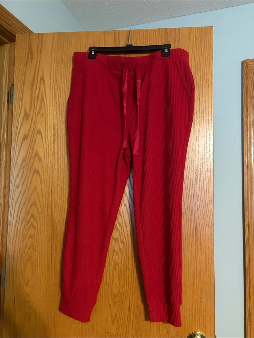 Torrid Red Ribbed Hoodie & bralette Set with Pants Stripe Trim set for lounging!